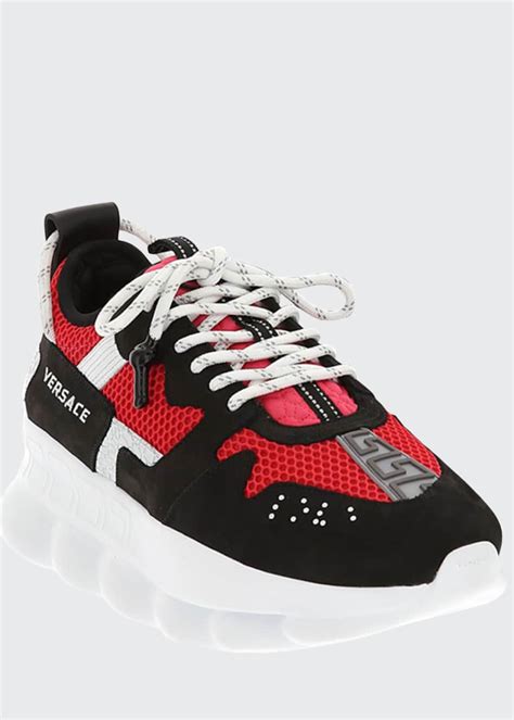 Versace Men's Runway Chain Reaction Colorblock Sneakers